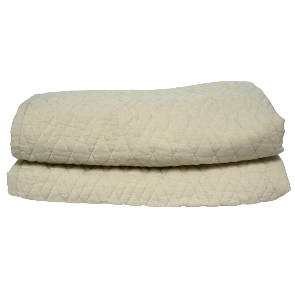 Frontgate Standard Pillow Shams Set 2 Quilted Cream Linen Cotton 20x26 Luxury - Picture 2 of 7